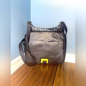Messenger bag🤎vintage crossbody purse shoulder bag croc embossed brown bag